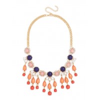 Floral Fringe Bijoux Bauble Bib Necklace